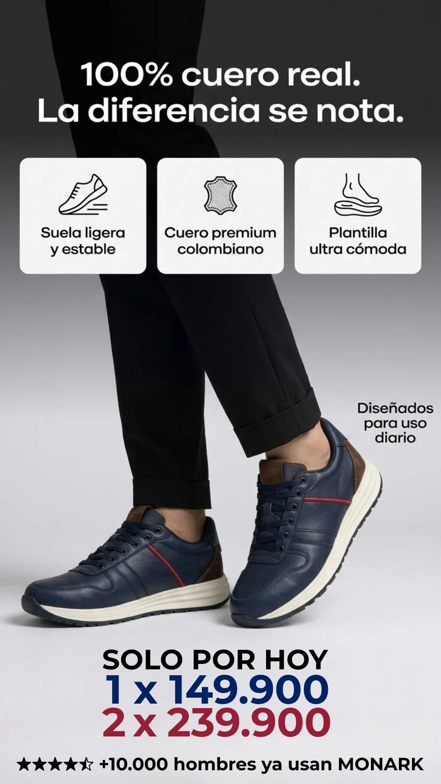 Tenis Monark de Cuero