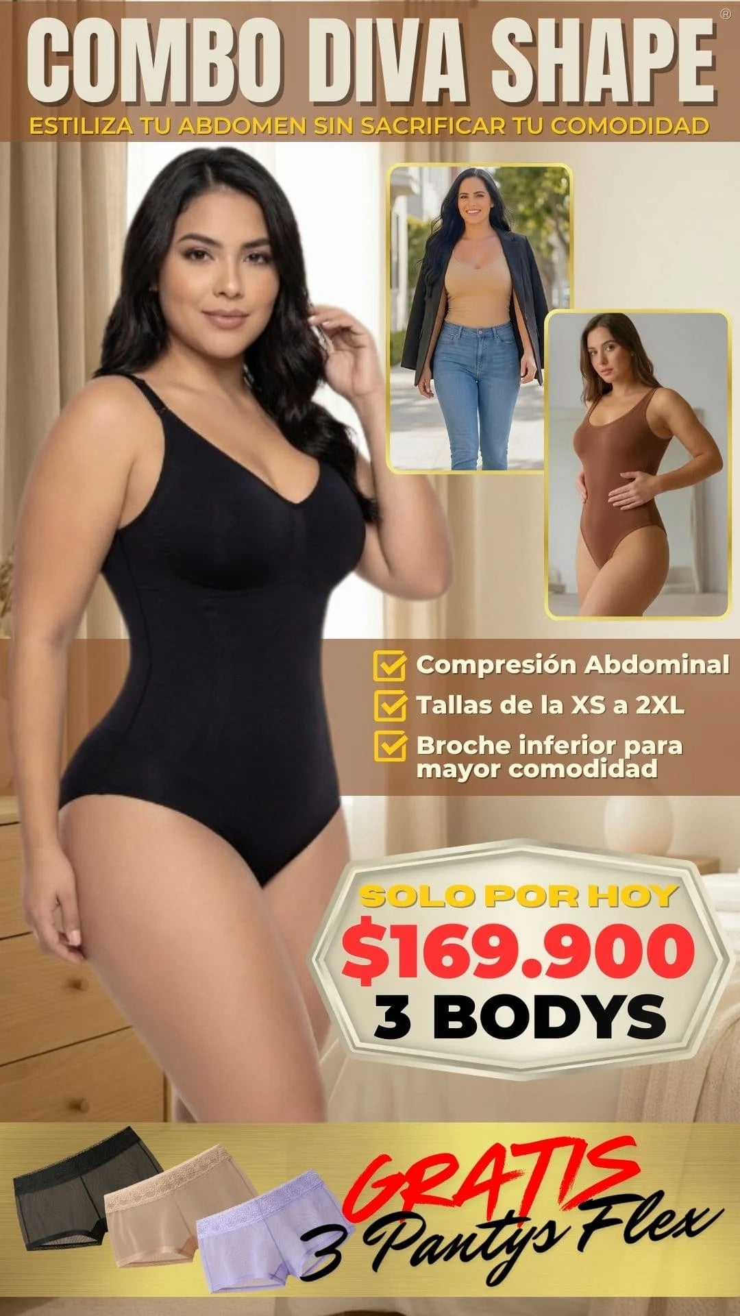 3 Bodys Diva Shape + 3 Pantys Flex GRATIS
